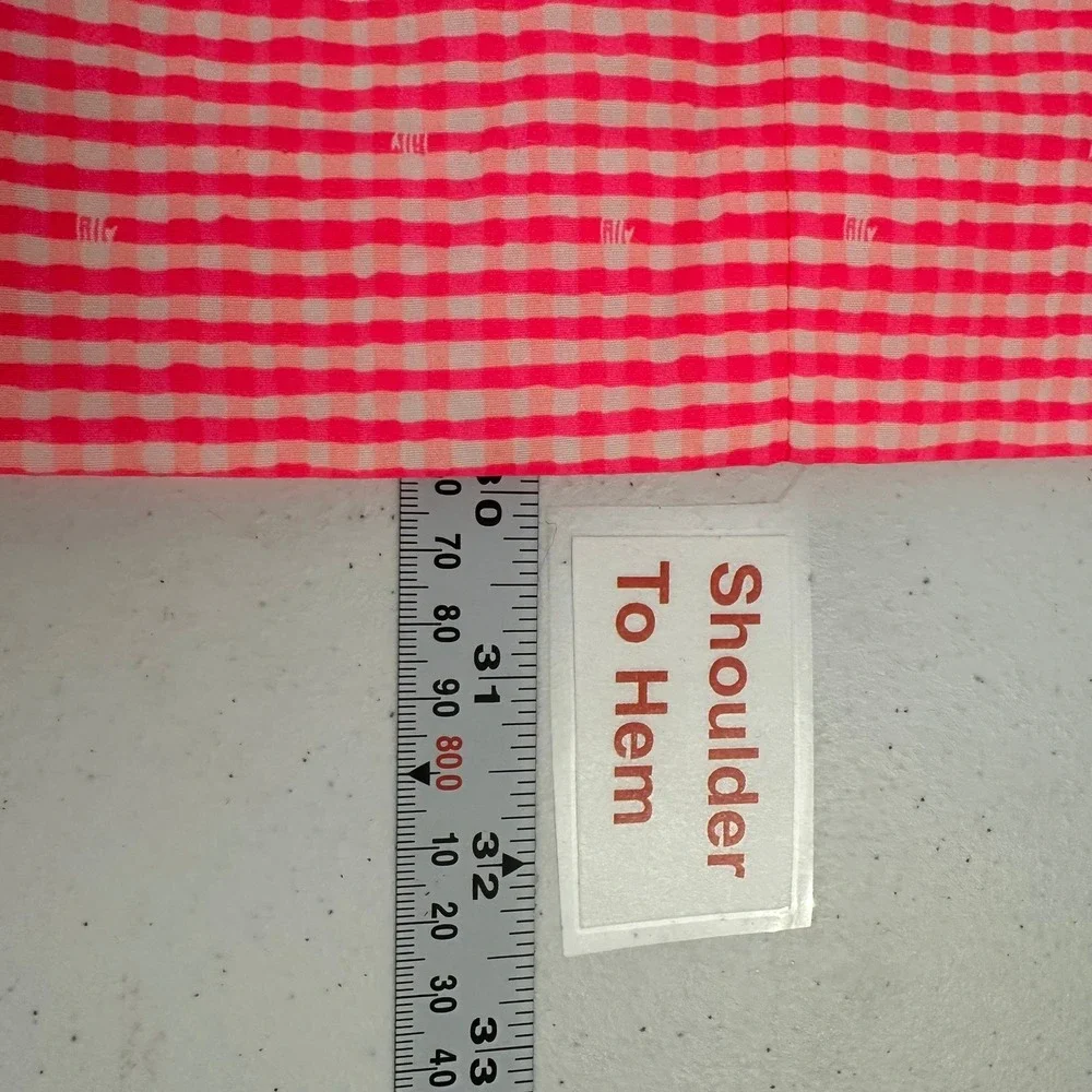 Lilly Pulitzer Lowe Dress Fiesta Pink Gingham Strapless Peplum Size 6 Strapless - Picture 8 of 9